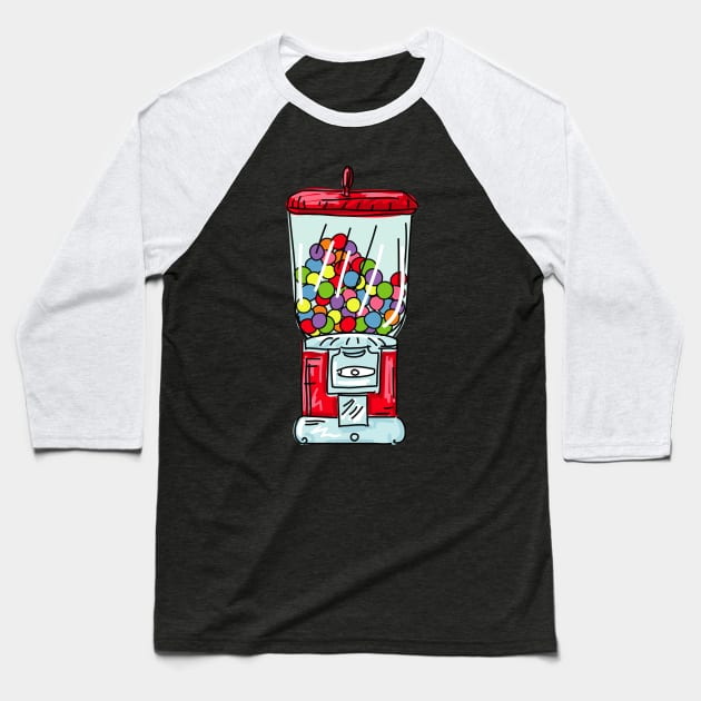 Retro Gumball Machine Baseball T-Shirt by SWON Design